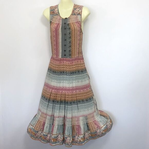 Plenty Tracy Reese Dress Pink Abstract Maxi Silk Excellent Sz 2 - Picture 5 of 8